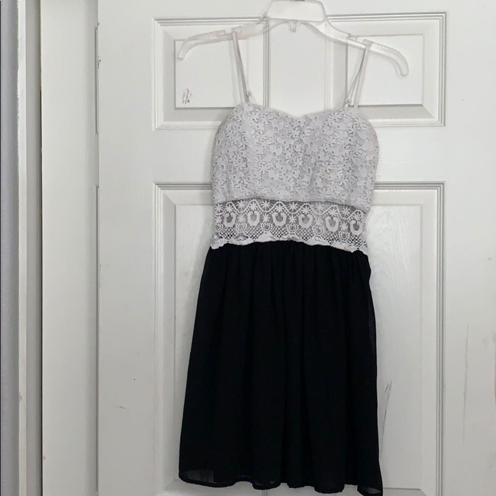 Black and white lace dress
